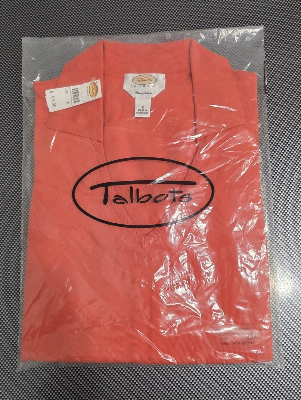 Vintage 1997 Chadwick's of Boston Scrunch T-Neck Coral Top Women’s XL New NIB